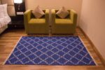 Moroccon Star Cotton Silver Blue Area Rug