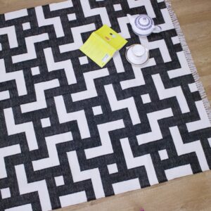 Black & White Cotton Area Rug