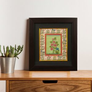 Traditional Mughal Shaili Flower Painting For Wall Decor