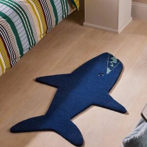 Blue Baby Shark Wool Hand Tufted Rug