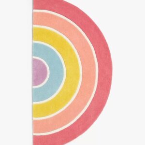 Rainbow Shaped Hand Tufted 100% Wool Rug Area Carpet