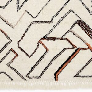 Hand Tufted Abstract Lines Enriched Wool Rug