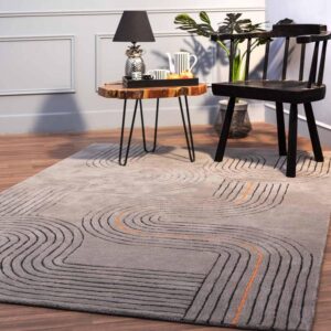 Gray Color Soft Wool Rug For Living Room Decor