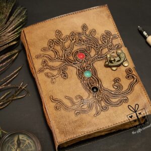Celtic Grimoire Tree Of Life Leather Journal