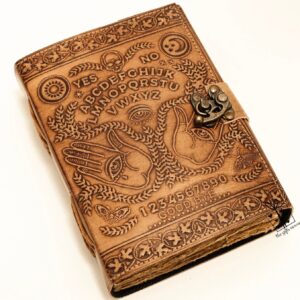 Ouija Planchette Day Of The Dead Embossed Leather Notebook