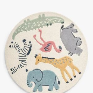 Round Animals Rug for kids Room Decor