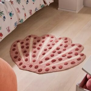 Beautiful Pink Shell Handtufted Wool Rug