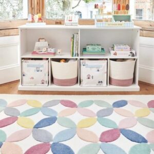 Handtufted Flower Pattern Wool Rug