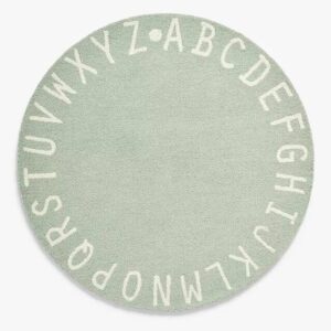 Alphabet Round Nursery Hand Tufted Rug