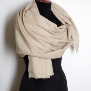 Natural Plain Featherlight Handwoven Himalayan Cashmere Shawl, Super Soft Light Weave Cashmere Scarf, Soft Pashmina Shawls By TheGiftsConnect