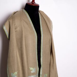 Floral Border Embroidered Handwoven Cashmere Scarf, Colorful Soft Weave Himalayan Cashmere Shawls, Pashmina Shawl/Scarfs By TheGiftsConnect