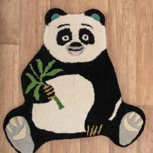 Hand Tufted Panda Wool Rug, Kids Room Decor Soft Wool Rug, 4x6 Ft Rug