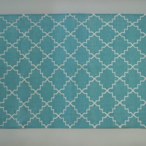 Silver Lurex Turquoise Rug