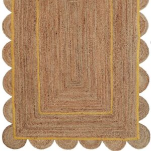 Yellow Scallop Jute Rug