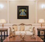 Handmade Vintage Mughal Kaftan Painting With Gold And Semi Precious Stone