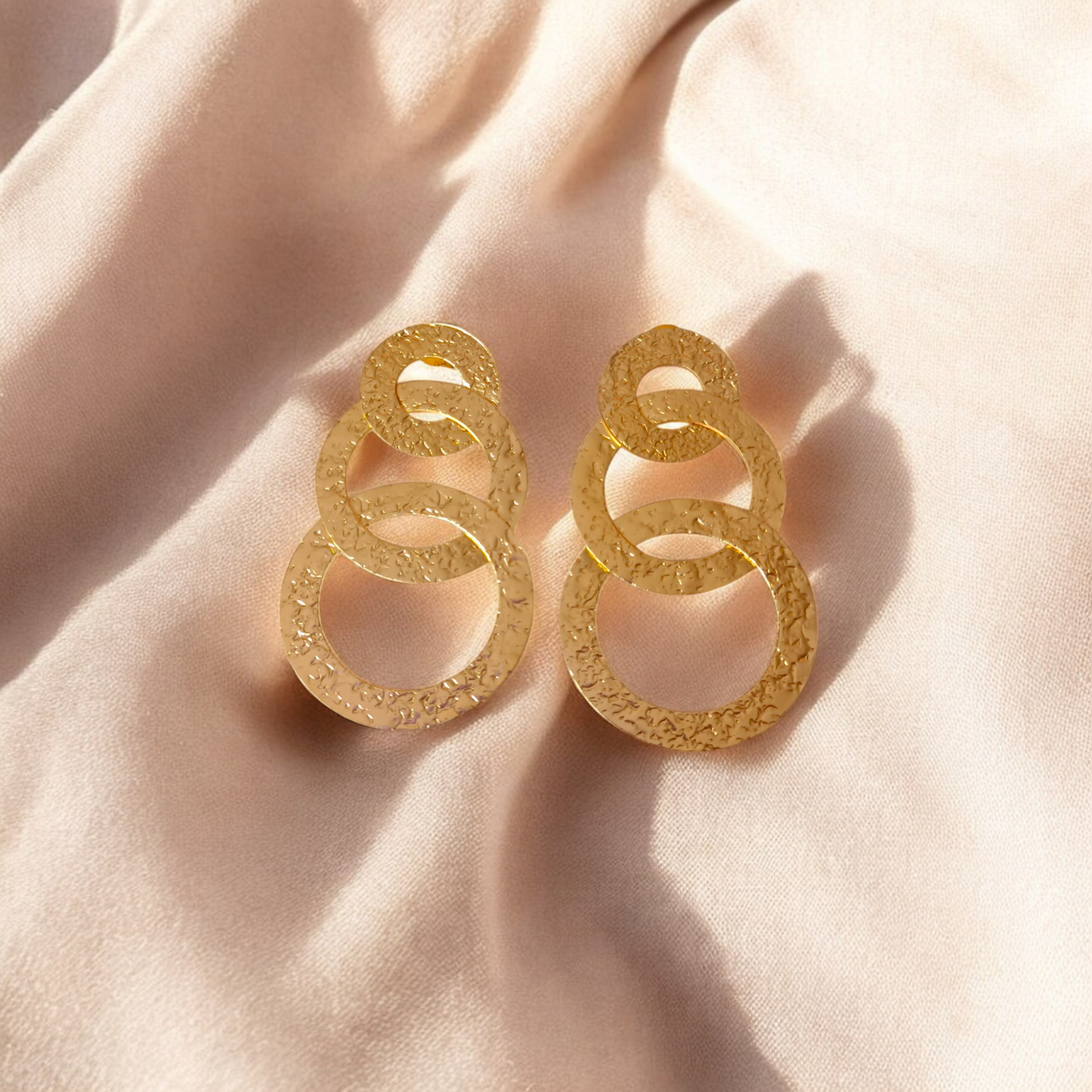 Modern Muse Brass Circle Earrings – Handmade Statement Drops