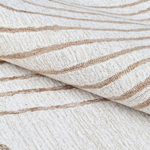 Modern Hand Tufted Abstract Wool Rug, Trending Beige & Brown Topographic Design Rug