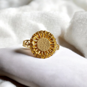 Sunflower Bracelet for Her – Handmade Brass Floral Charm Gift