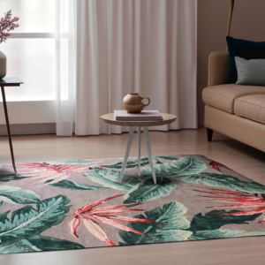 Hand Tufted Botanical Bloom Rug for Living Room