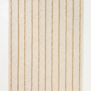 Hand Tufted Botanical Vine Inspired Vertical Striped Wool Rug, 8x10 Soft Beige Wool Area Rug, Modern Rug For Living Room Décor