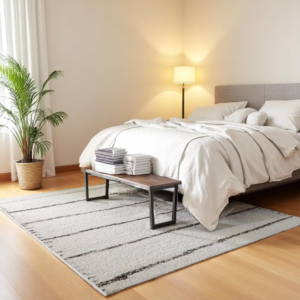 Handwoven Luxury Ivory Wool Rug – 5x7 Handmade Soft Area Rug for Living Room or Bedroom Décor | Modern Custom Carpets